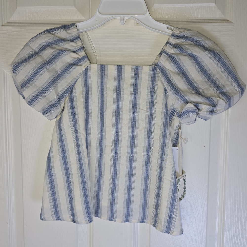 Striped Blue and White‎ Girls NWT Chelsea & Violet Top S